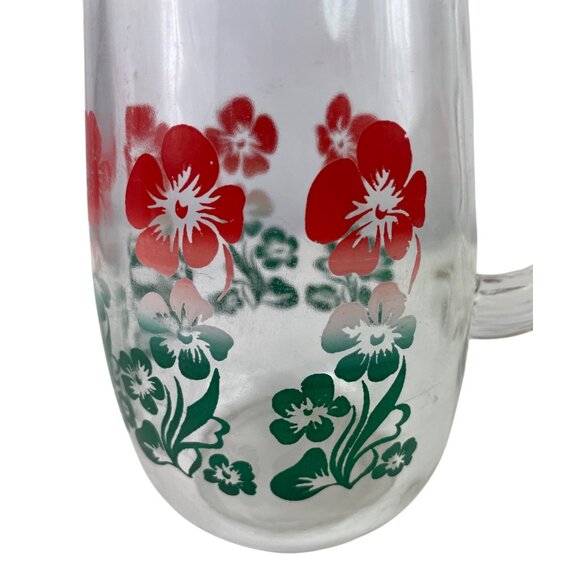 Vintage Glass Pitcher With Floral Pattern - Picture 3 of 11